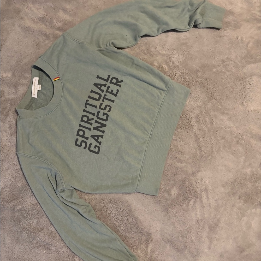 Spiritual Gangster Green Crewneck Sweater